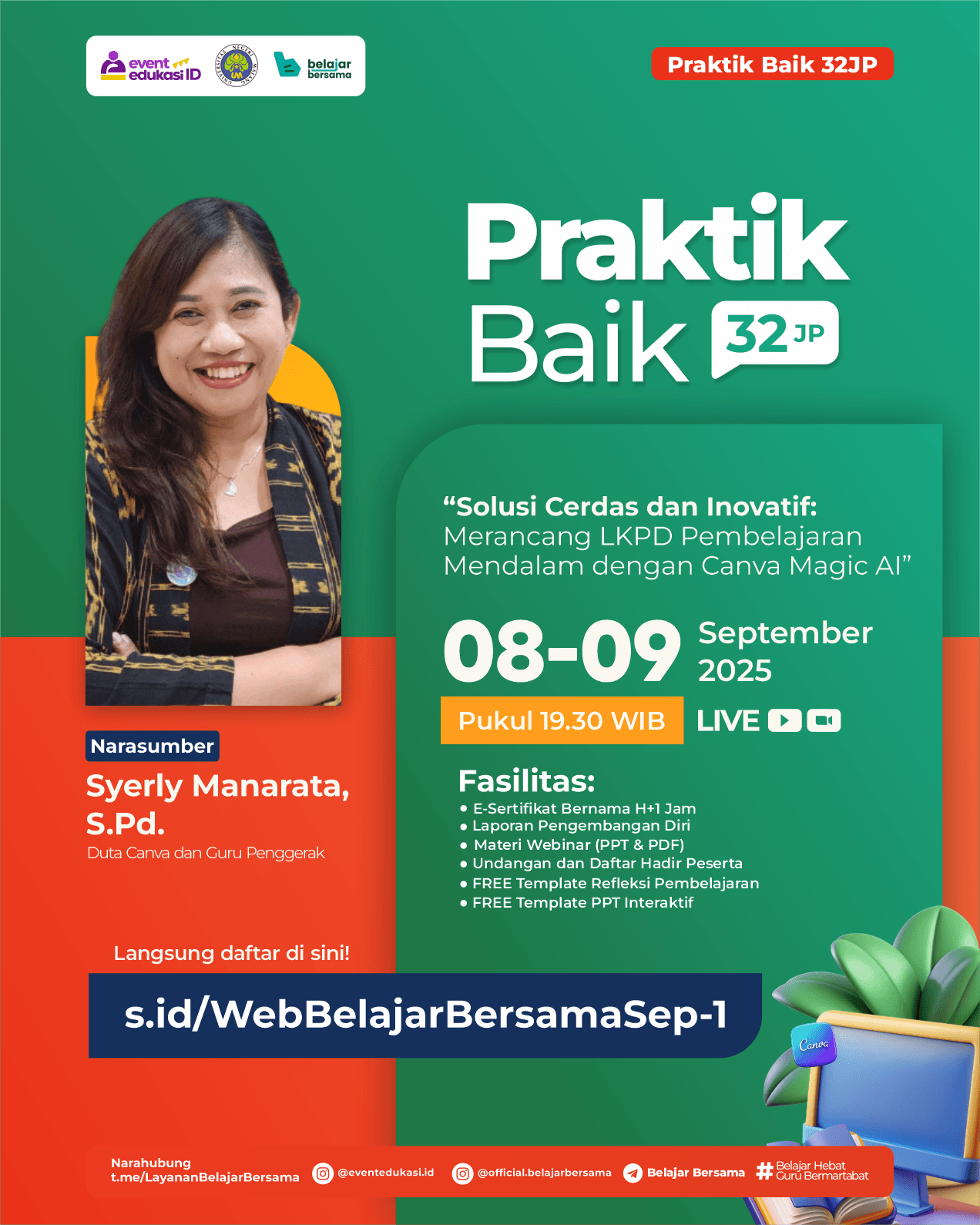 PRAKTIK BAIK 32JP: "Solusi Cerdas dan Inovatif: Merancang LKPD Pembelajaran Mendalam dengan Canva Magic AI"