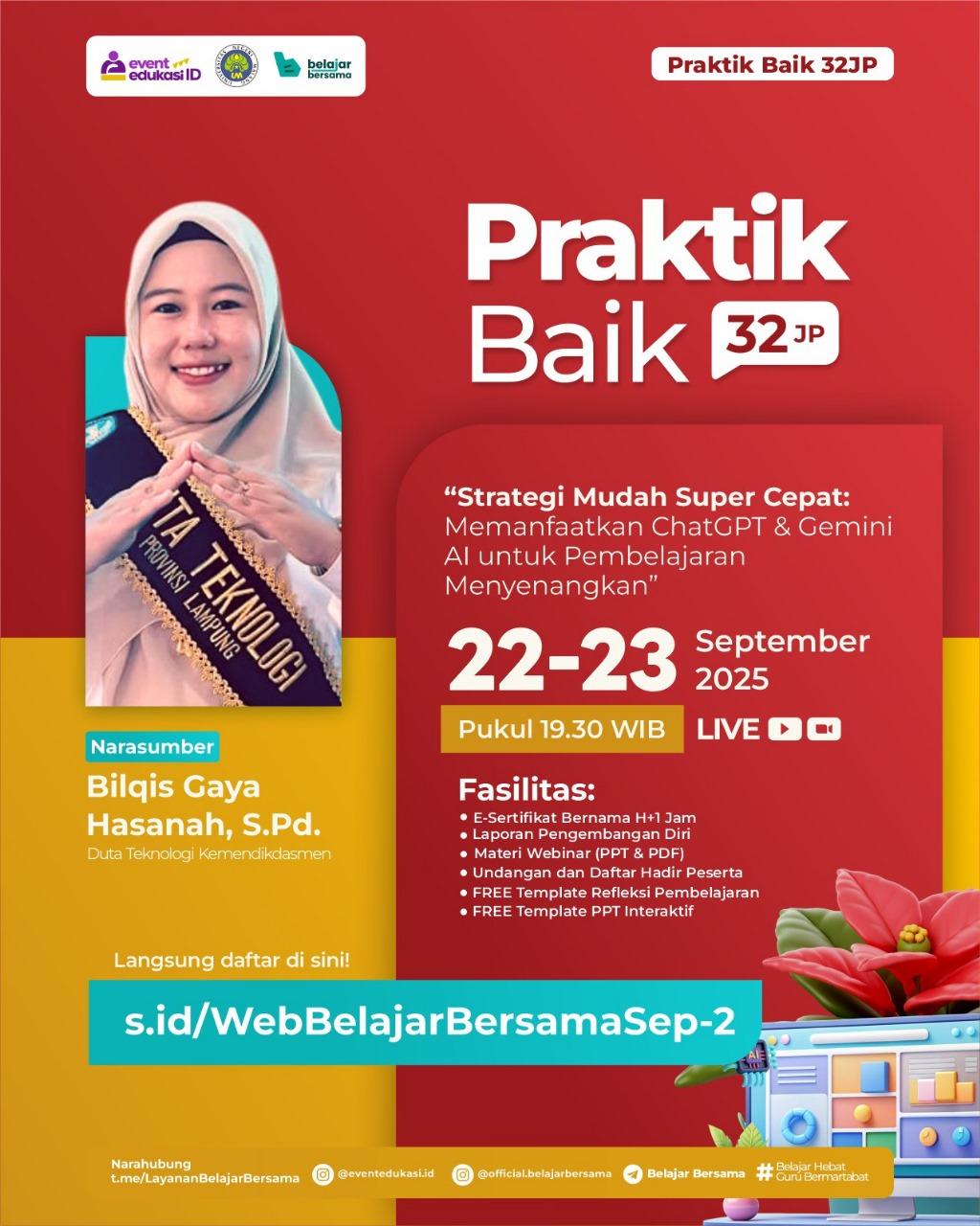 PRAKTIK BAIK 32JP: "Strategi Mudah Super Cepat:  Memanfaatkan ChatGPT & Gemini AI untuk Pembelajaran Menyenangkan"