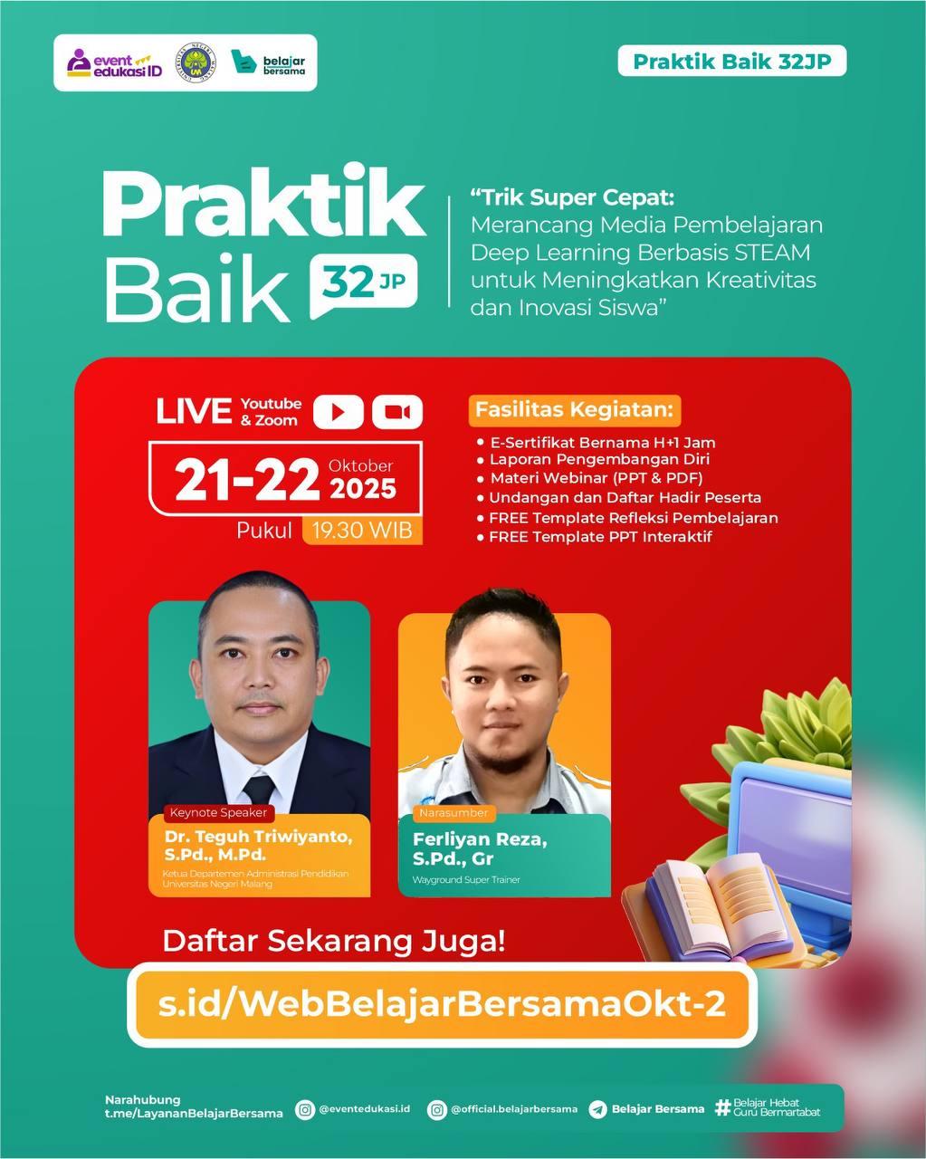 PRAKTIK BAIK 32JP: "Trik Super Cepat: Merancang Media Pembelajaran Deep Learning Berbasis STEAM untuk Meningkatkan Kreativitas dan Inovasi Siswa"