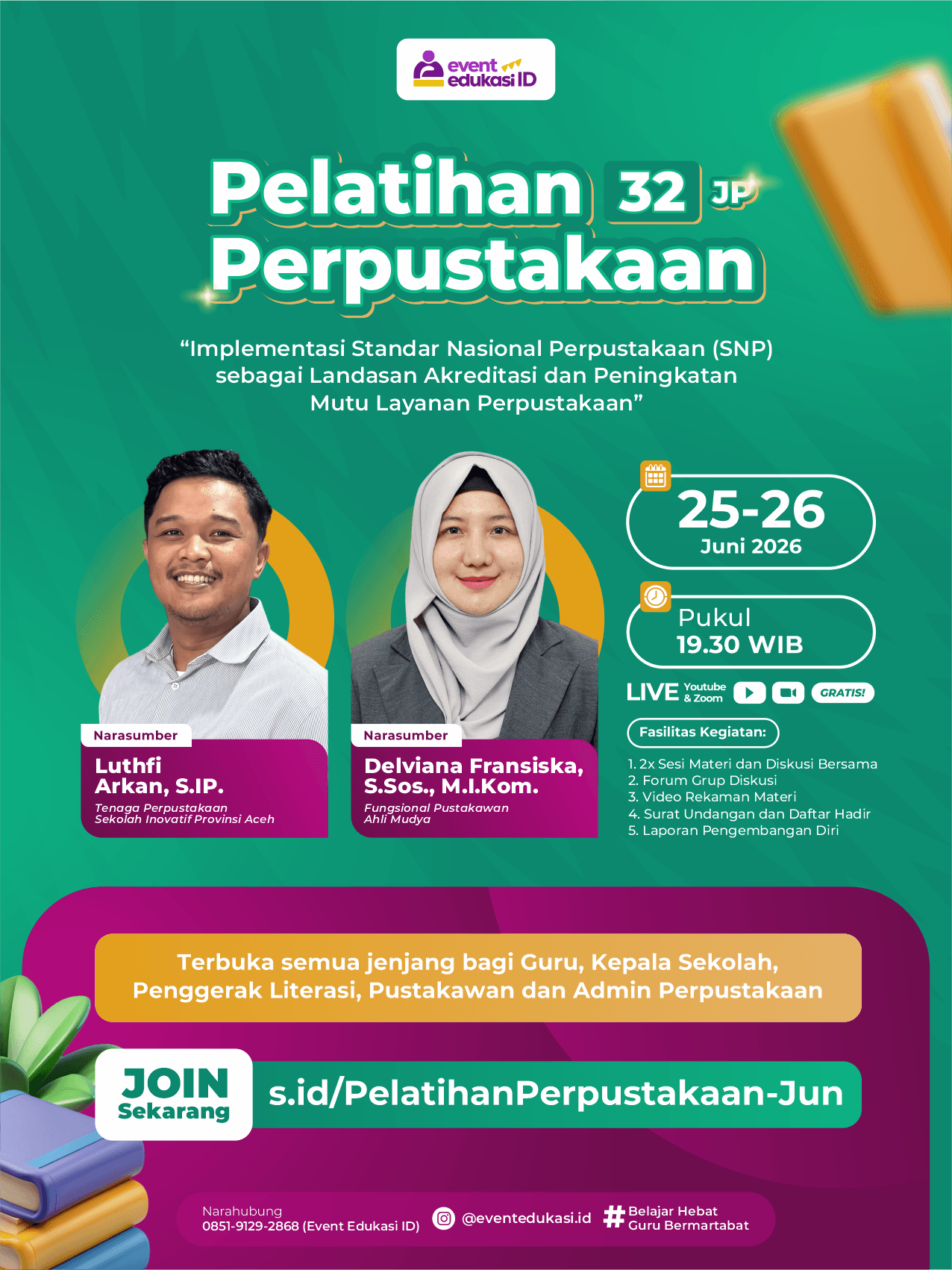Pelatihan Perpustakaan 32JP: "Implementasi Standar Nasional Perpustakaan (SNP) sebagai Landasan Akreditasi dan Peningkatan Mutu Layanan Perpustakaan"