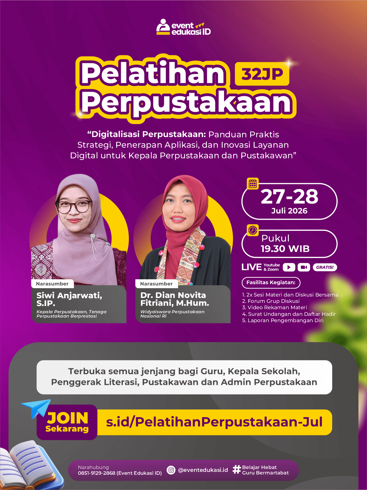 Pelatihan Perpustakaan 32JP: "Digitalisasi Perpustakaan: Panduan Praktis Strategi, Penerapan Aplikasi, dan Inovasi Layanan Digital untuk Kepala Perpustakaan dan Pustakawan" 