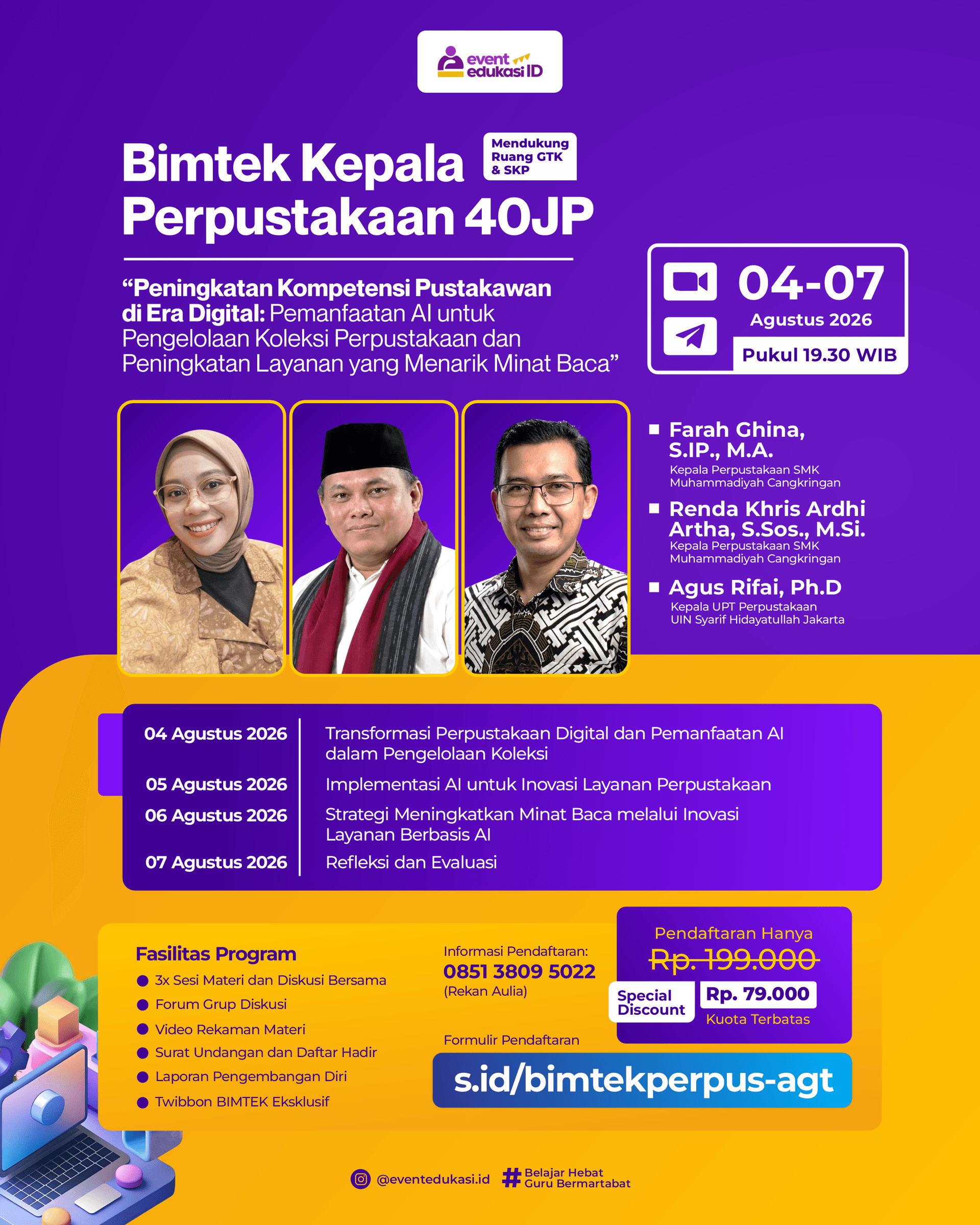 BIMTEK Kepala Perpustakaan 40 JP: "Peningkatan Kompetensi Pustakawan di Era Digital: Pemanfaatan AI untuk Pengelolaan Koleksi Perpustakaan dan Peningkatan Layanan yang Menarik Minat Baca"	