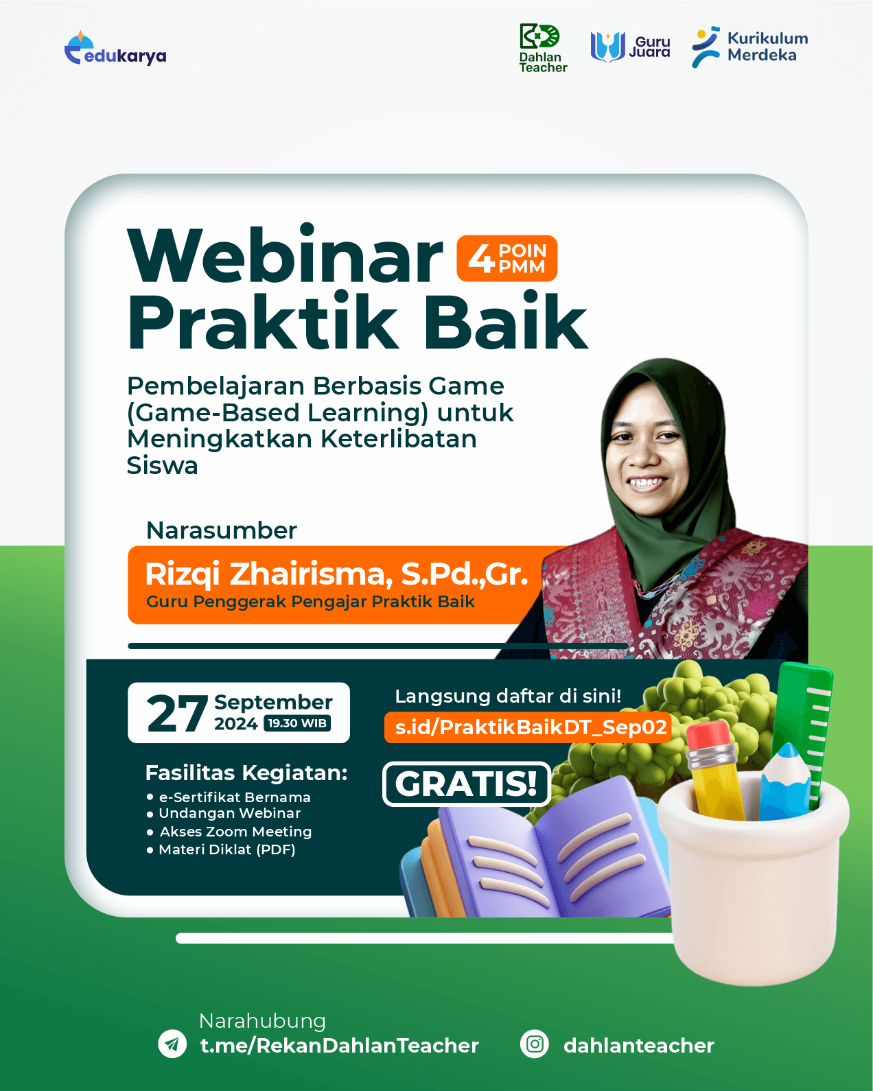 Webinar Praktik Baik "Pembelajaran Berbasis Game (Game-Based Learning) untuk Meningkatkan Keterlibatan Siswa"