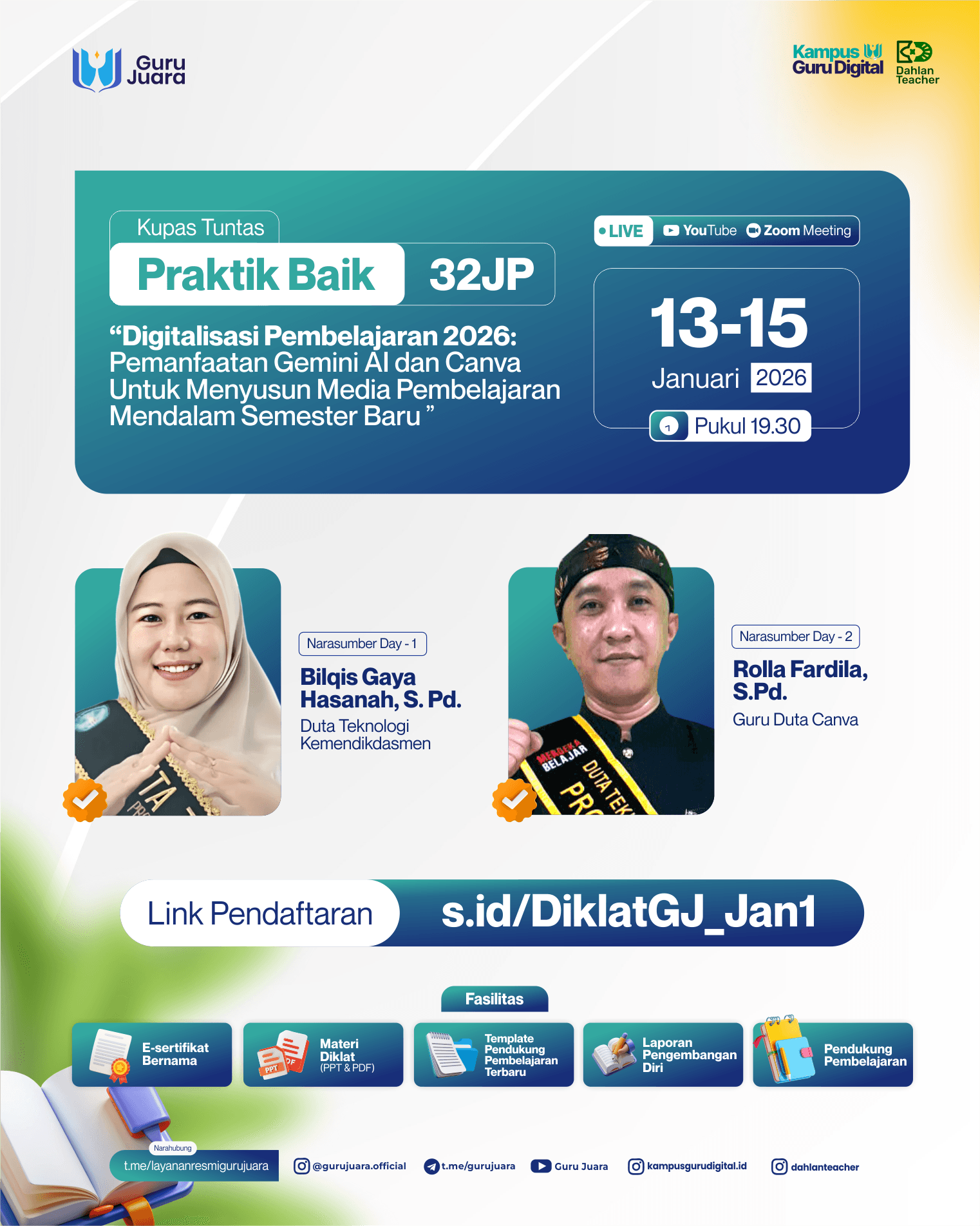 Praktik Baik 32JP Digitalisasi Pembelajaran 2026 : Pemanfaatan Gemini AI dan Canva Untuk Menyusun Media Pembelajaran Mendalam Semester Baru	