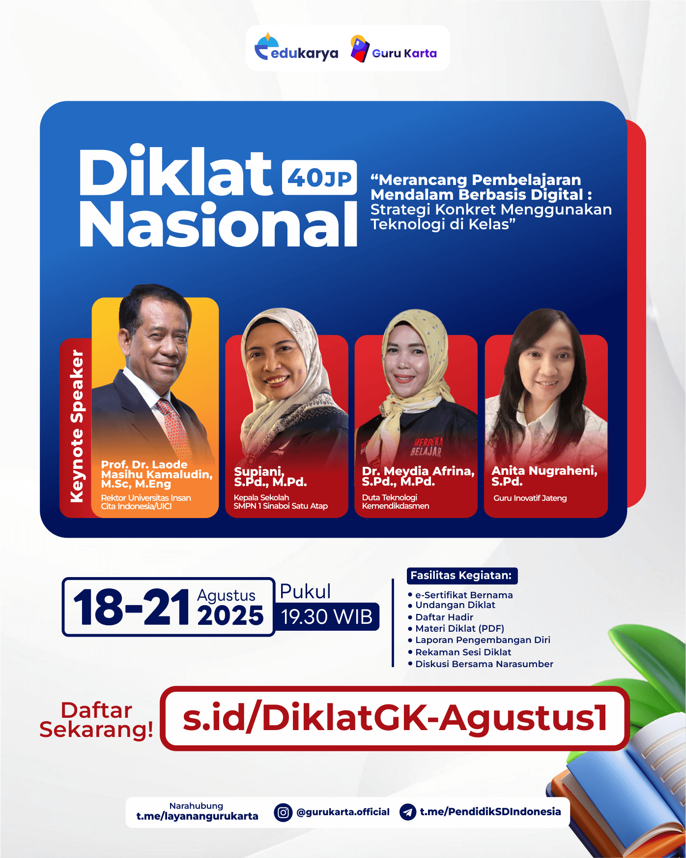 Diklat Nasional 40JP : "Merancang Pembelajaran Mendalam Berbasis Digital : Strategi Konkret Menggunakan Teknologi di Kelas"