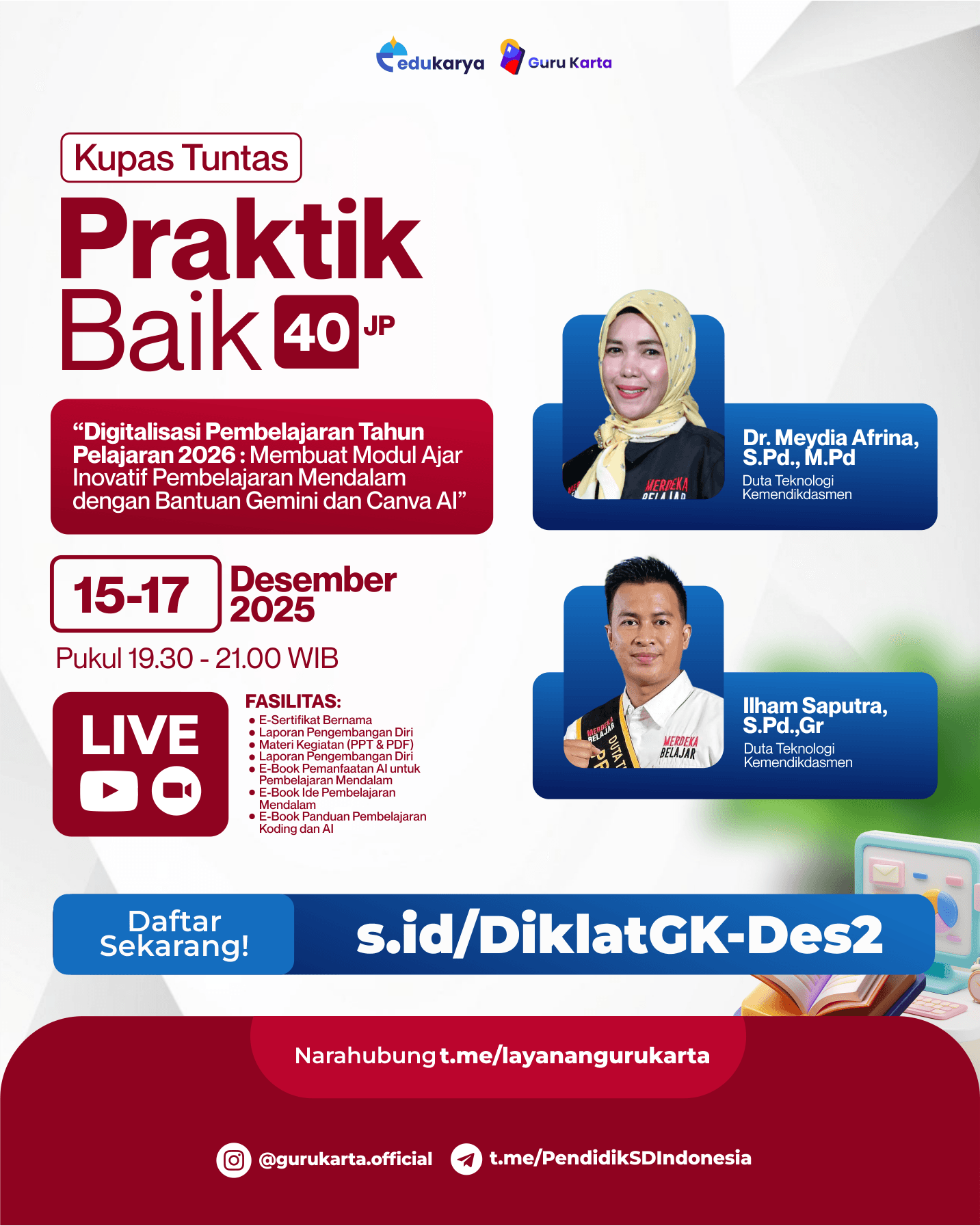 Praktik Baik 40JP Digitalisasi Pembelajaran Tahun Pelajaran 2026 : Membuat Modul Ajar Inovatif Pembelajaran Mendalam dengan Bantuan Gemini dan Canva AI