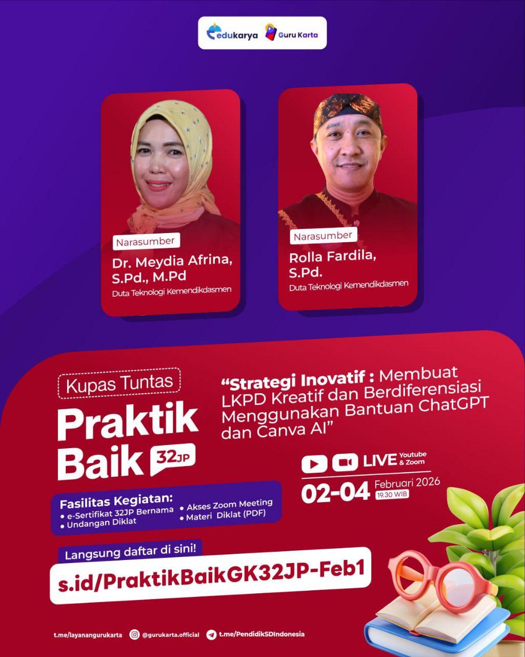 Praktik Baik 32 JP Strategi Inovatif : Membuat LKPD Kreatif dan Berdiferensiasi Menggunakan Bantuan ChatGPT dan Canva AI