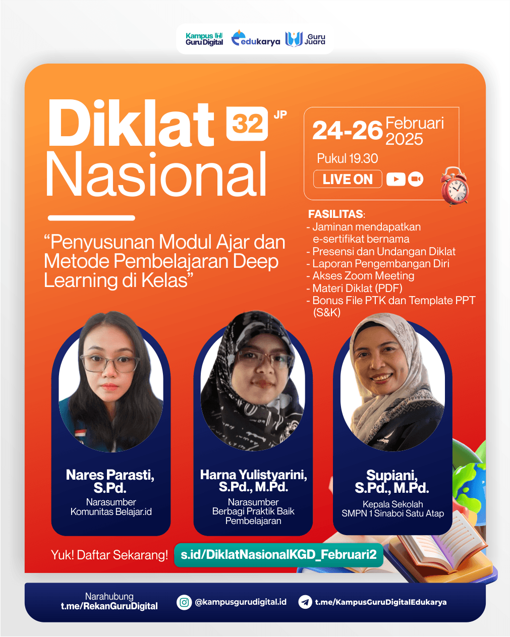 Diklat Nasional 32JP : Penyusunan Modul Ajar dan Metode Pembelajaran Deep Learning di Kelas