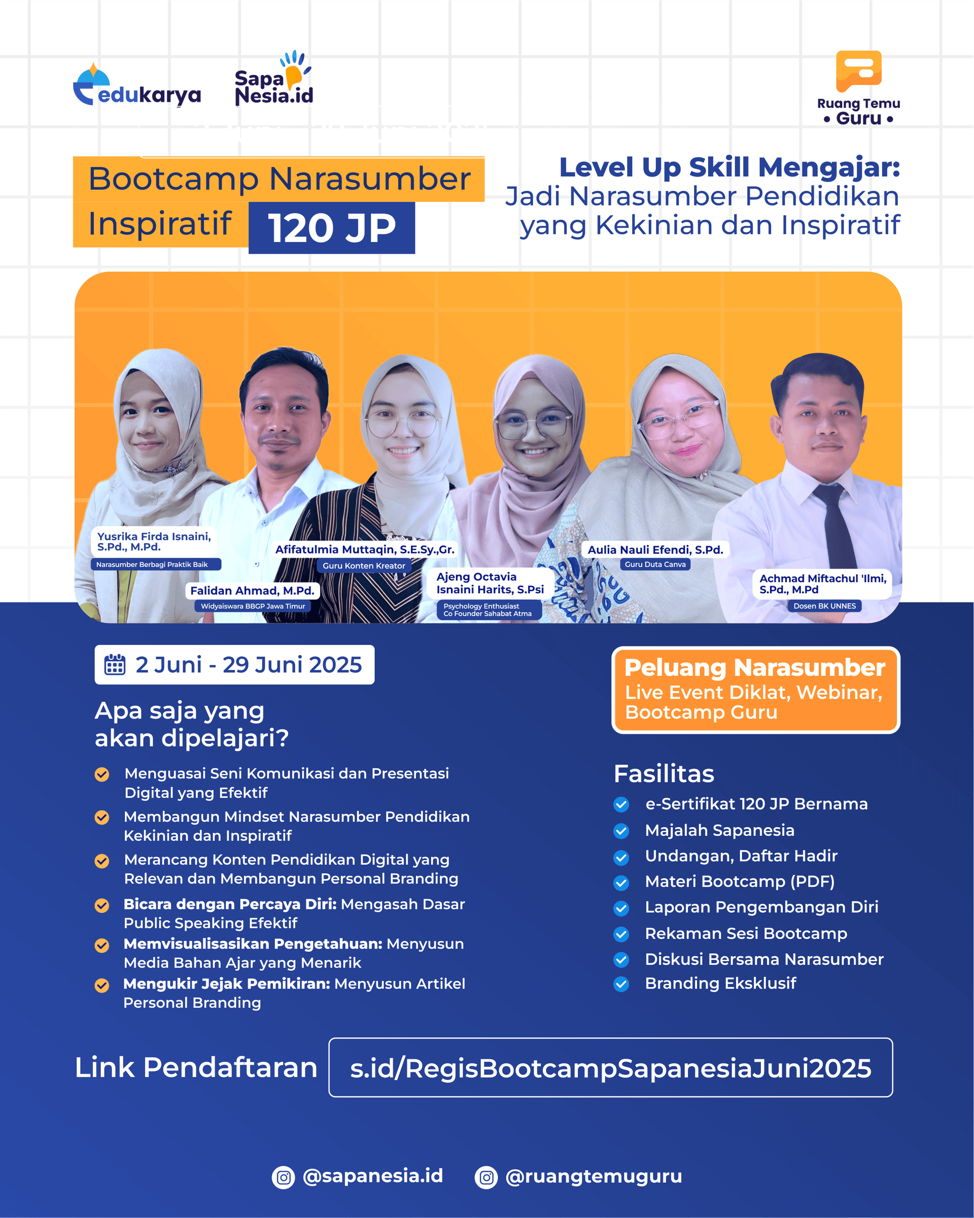 BOOTCAMP NARASUMBER "Level Up Skill Mengajar: Jadi Narasumber Pendidikan yang Kekinian dan Inspiratif"