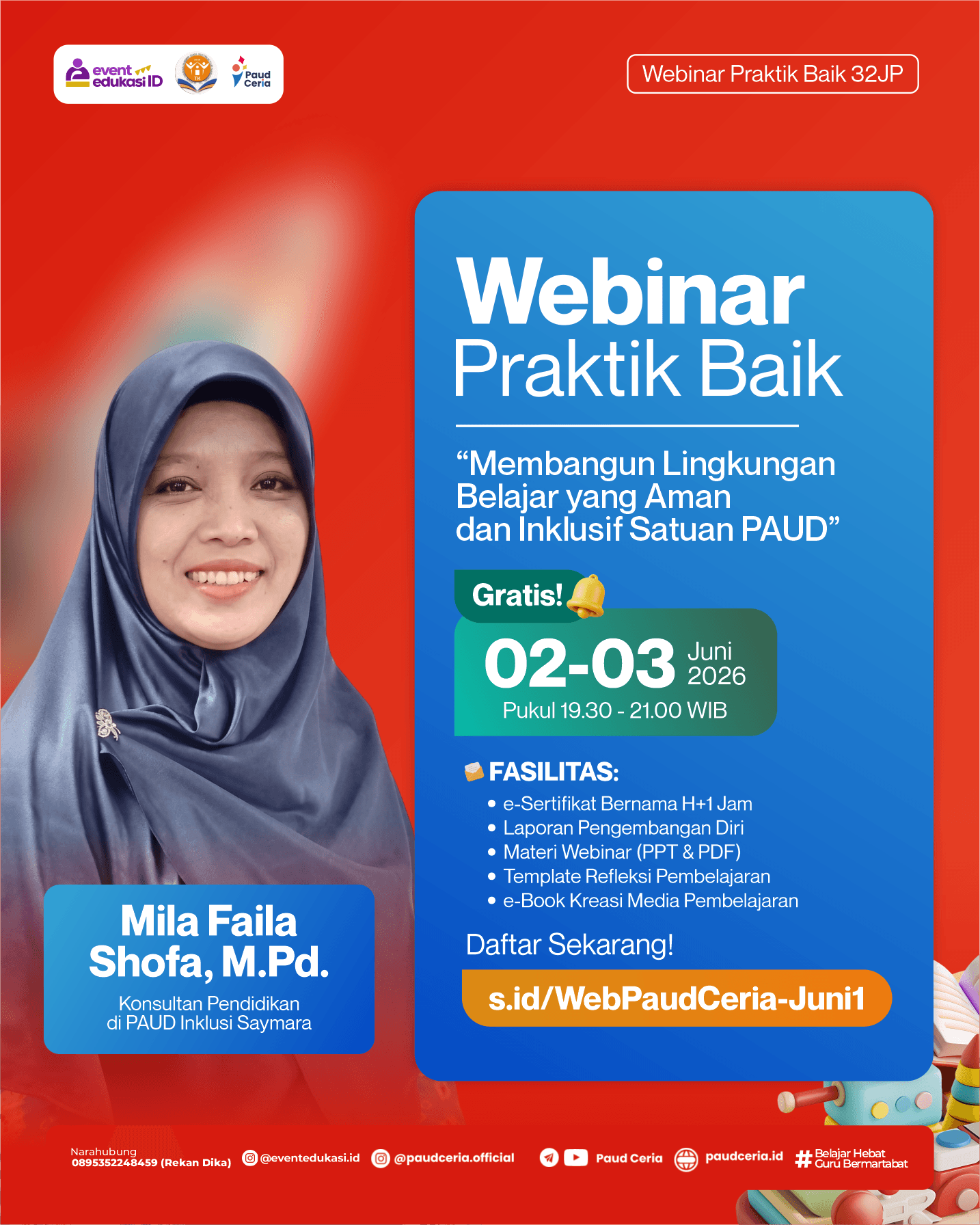 Webinar Praktik Baik 32JP: "Membangun Lingkungan Belajar yang Aman dan Inklusif Satuan PAUD"