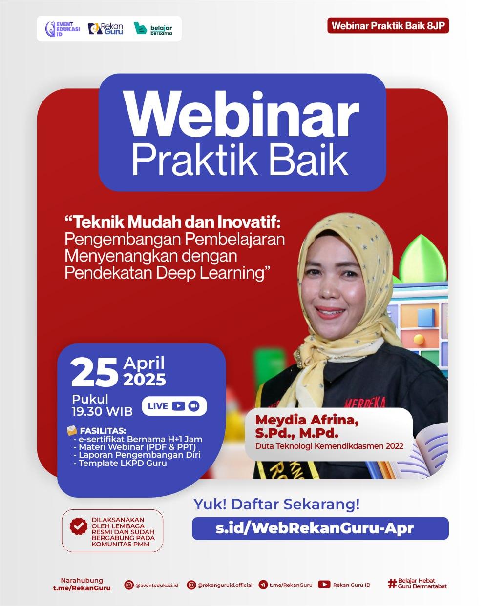 Praktik Baik 8JP : "Teknik Mudah dan Inovatif: Pengembangan Pembelajaran Menyenangkan dengan Pendekatan Deep Learning"