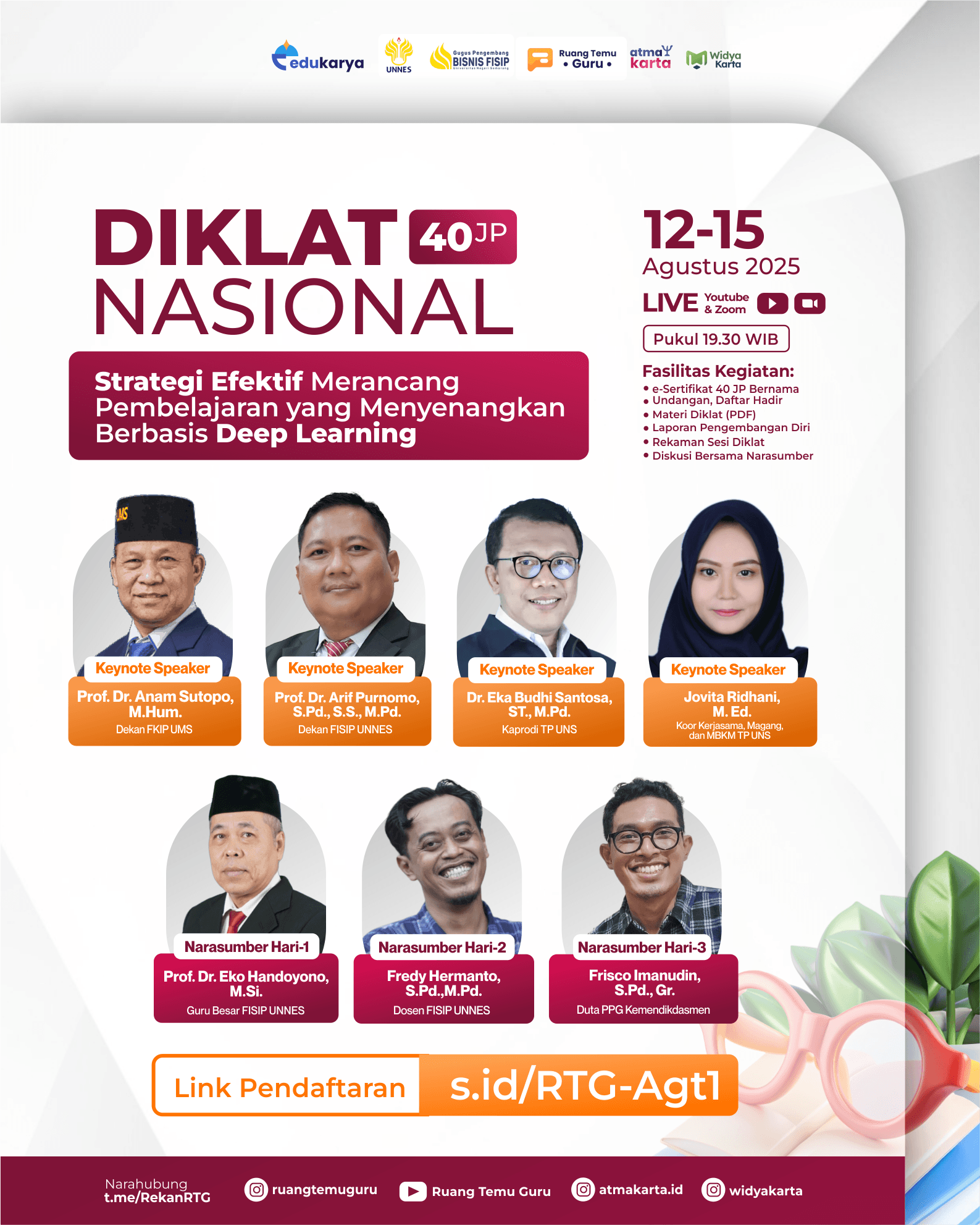 Diklat Nasional 40JP: "Strategi Efektif Merancang Pembelajaran yang Menyenangkan Berbasis Deep Learning