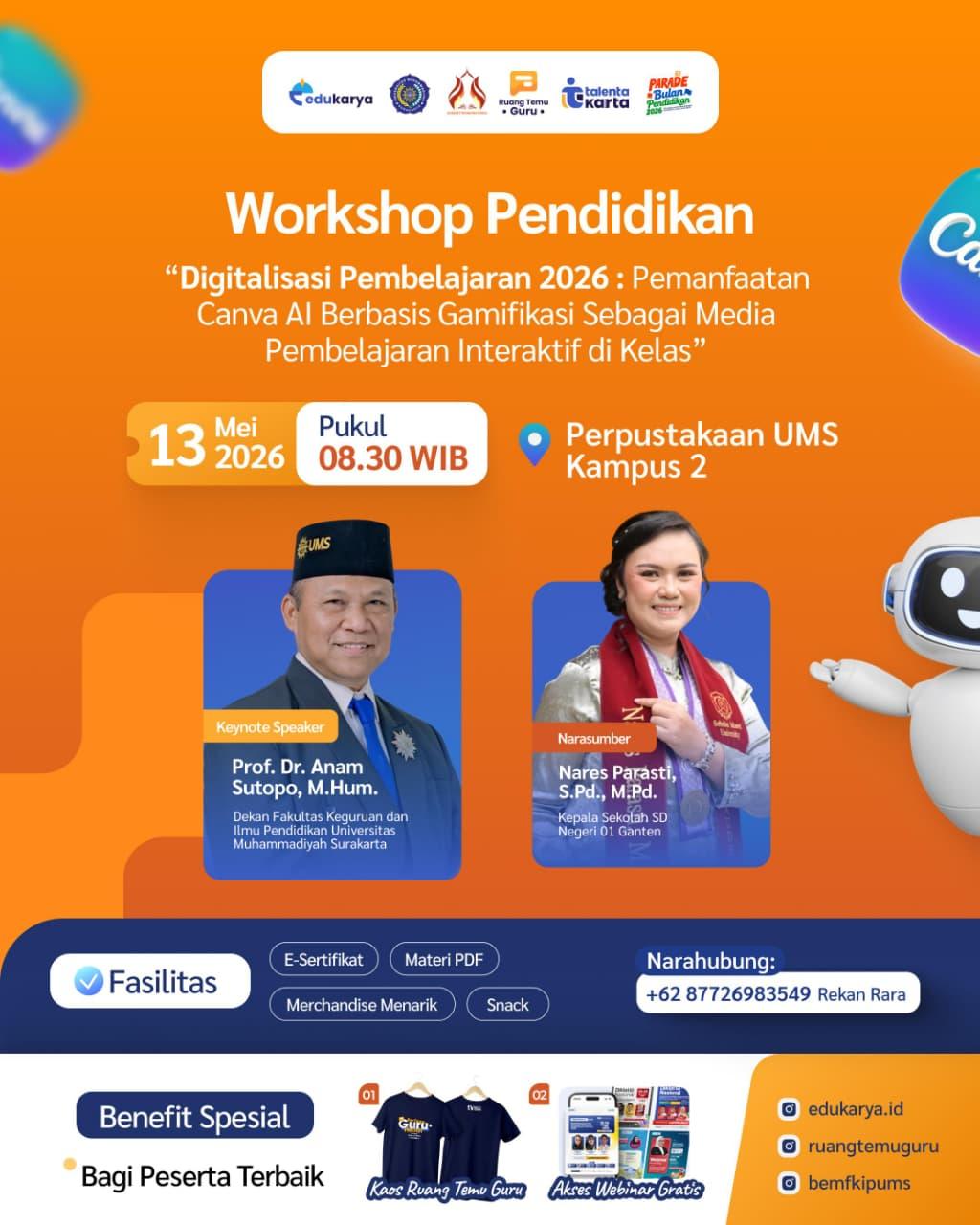 Workshop Pendidikan "Digitalisasi Pembelajaran 2026: Pemanfaatan Canva AI Berbasis Gamifikasi Sebagai Media Pembelajaran Interaktif di Kelas"