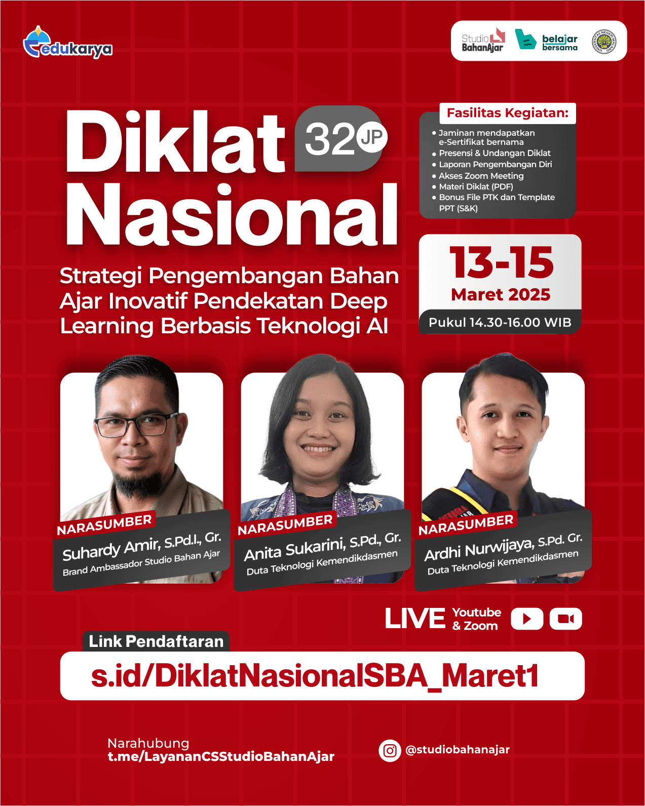 Diklat Nasional 32JP : Strategi Pengembangan Bahan Ajar Inovatif Pendekatan Deep Learning Berbasis Teknologi AI