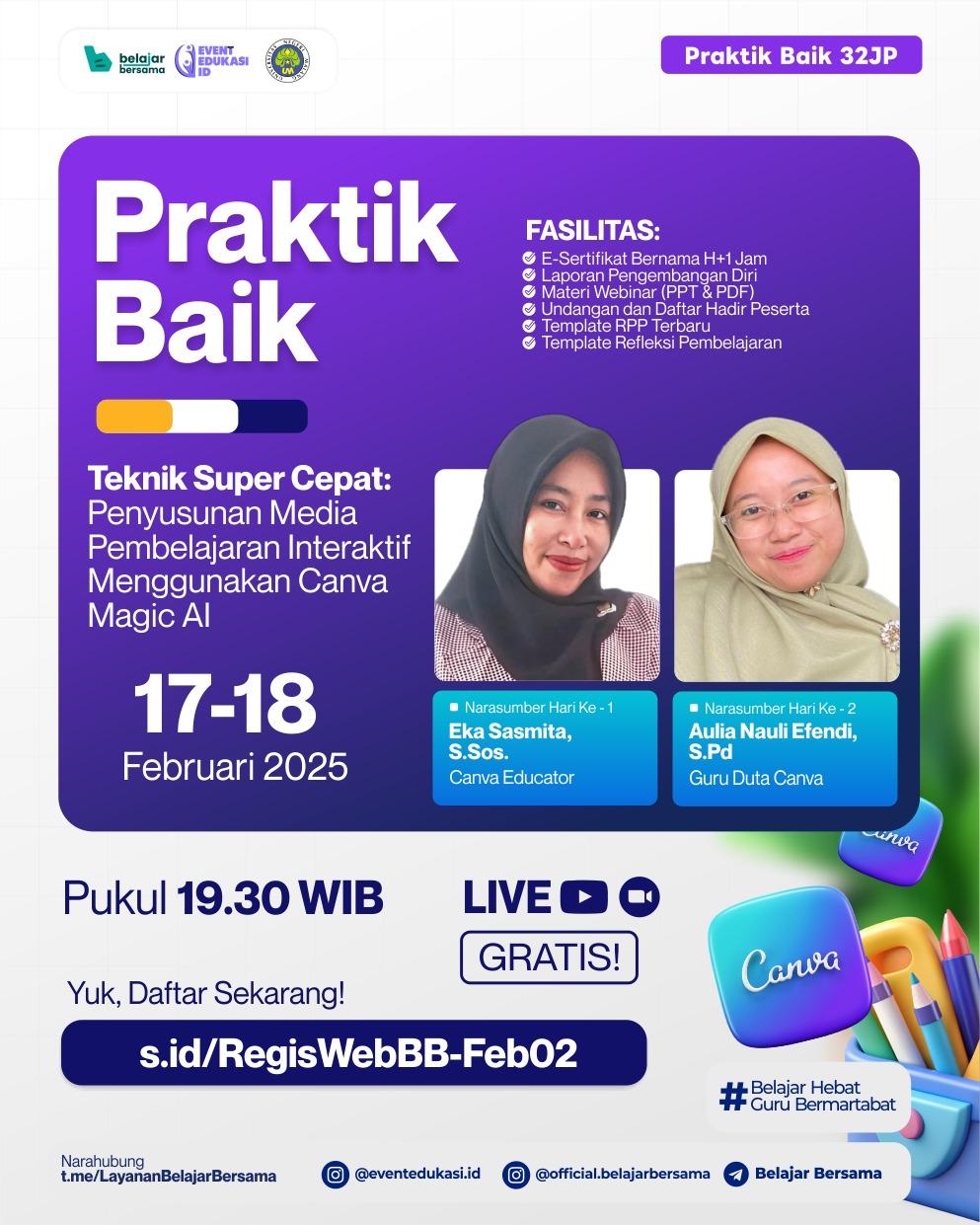 PRAKTIK BAIK 32JP: "Teknik Super Cepat : Penyusunan Media Pembelajaran Interaktif Menggunakan Canva Magic AI"