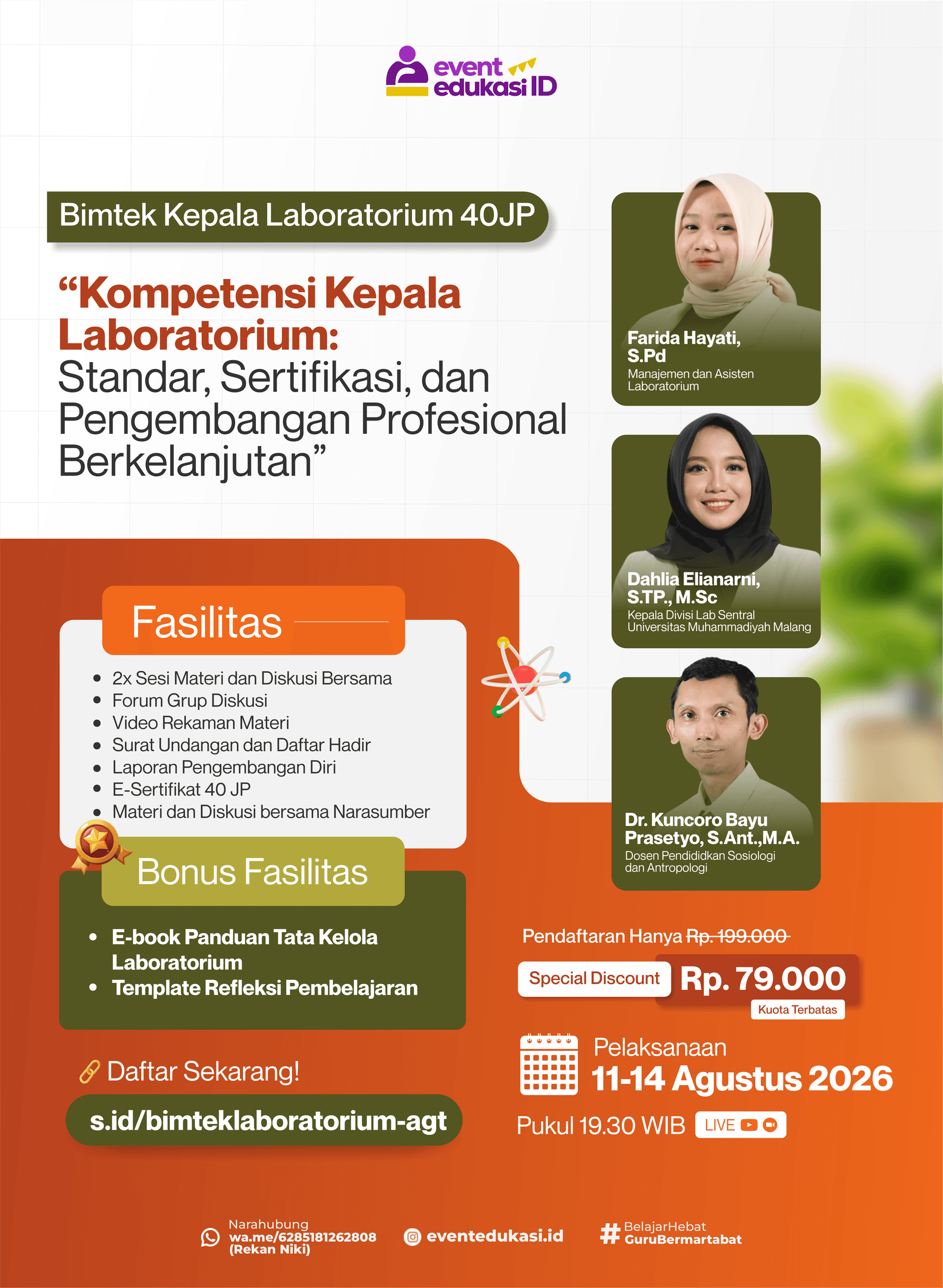 BIMTEK Kepala Laboratorium 40JP : "Kompetensi Kepala Laboratorium : Standar, Sertifikasi, dan Pengembangan Profesional Berkelanjutan"