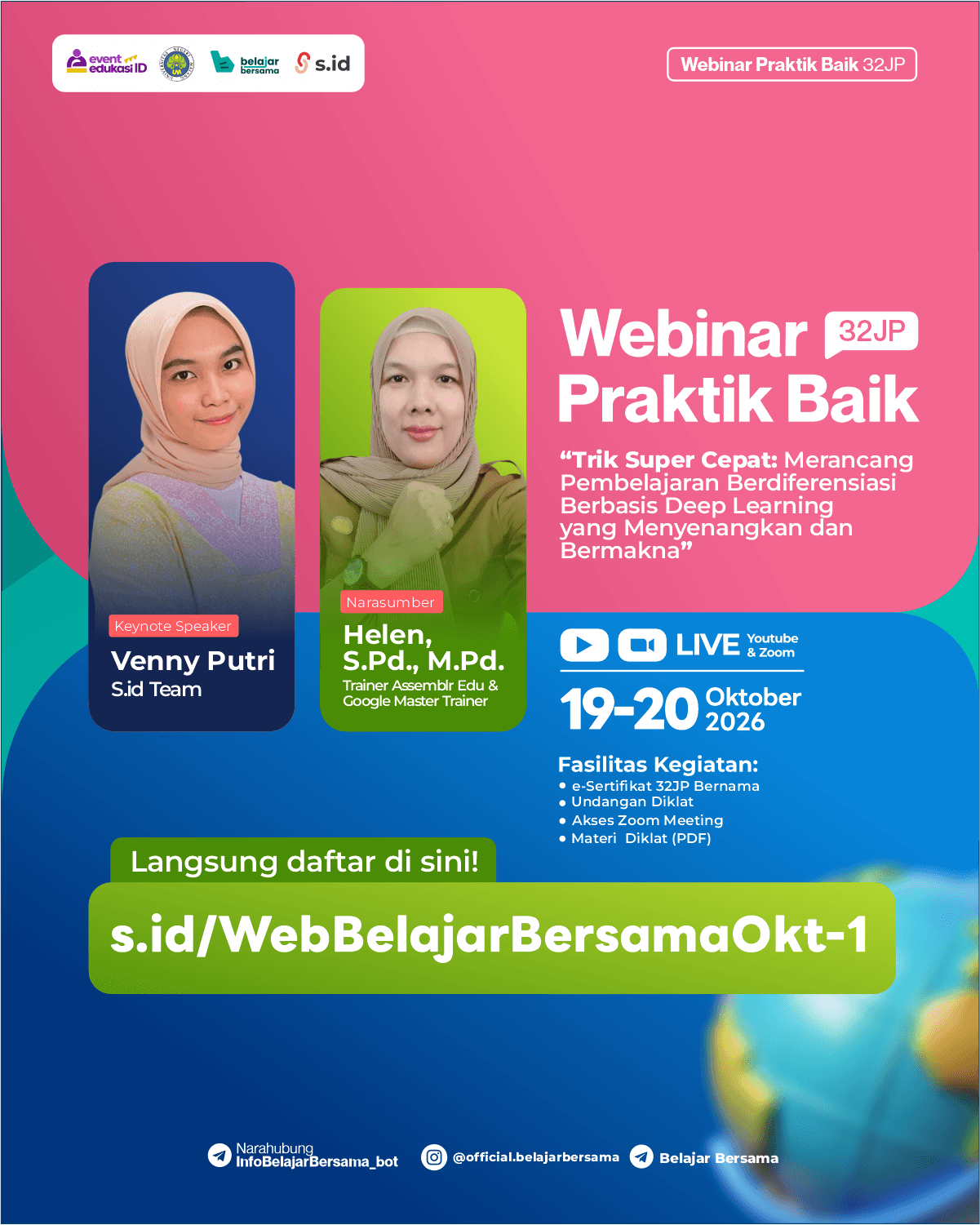 Webinar Praktik Baik 32JP: "Trik Super Cepat: Merancang Pembelajaran Berdiferensiasi Berbasis Deep Learning yang Menyenangkan dan Bermakna"