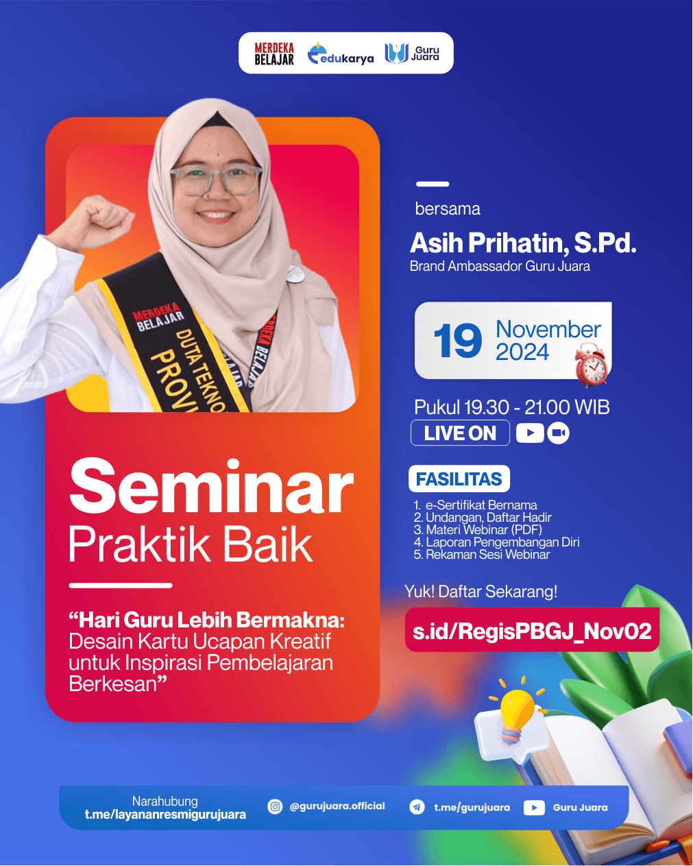 (Seminar Berbagi Praktik Baik) Hari Guru Lebih Bermakna: Desain Kartu Ucapan Kreatif untuk Inspirasi Pembelajaran Berkesan