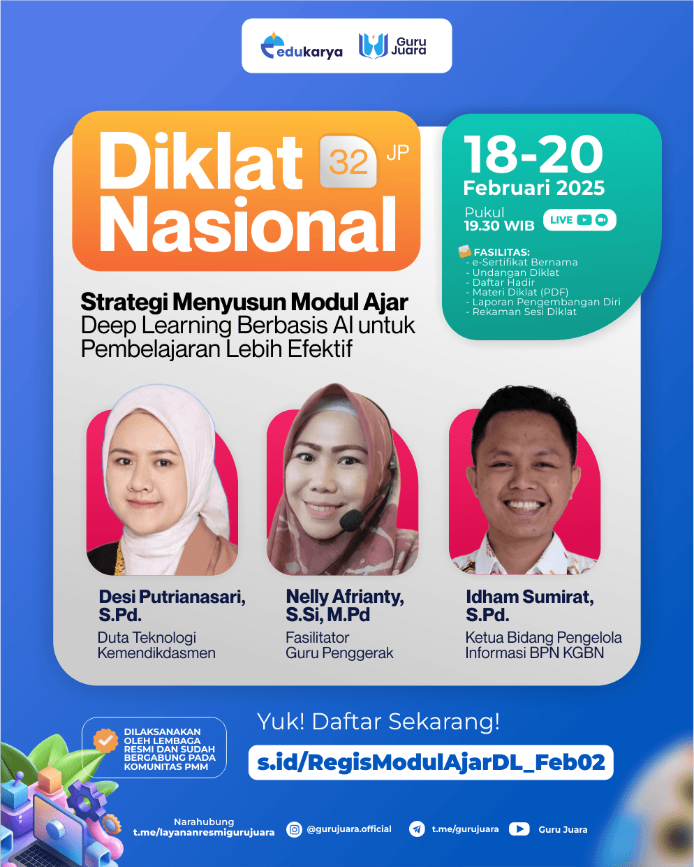 Diklat Nasional 32 JP: Strategi Menyusun Modul Ajar Deep Learning Berbasis AI untuk Pembelajaran Lebih Efektif