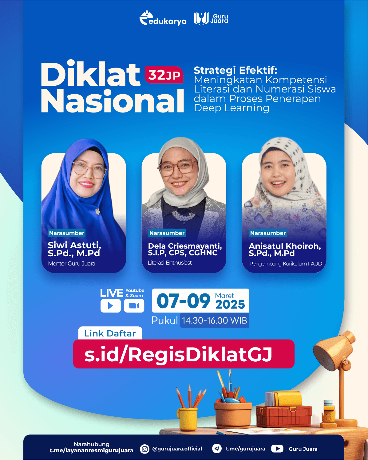 DIKLAT 32 JP Strategi Efektif: Meningkatkan Kompetensi Literasi dan Numerasi Siswa dalam Proses Penerapan Deep Learning 