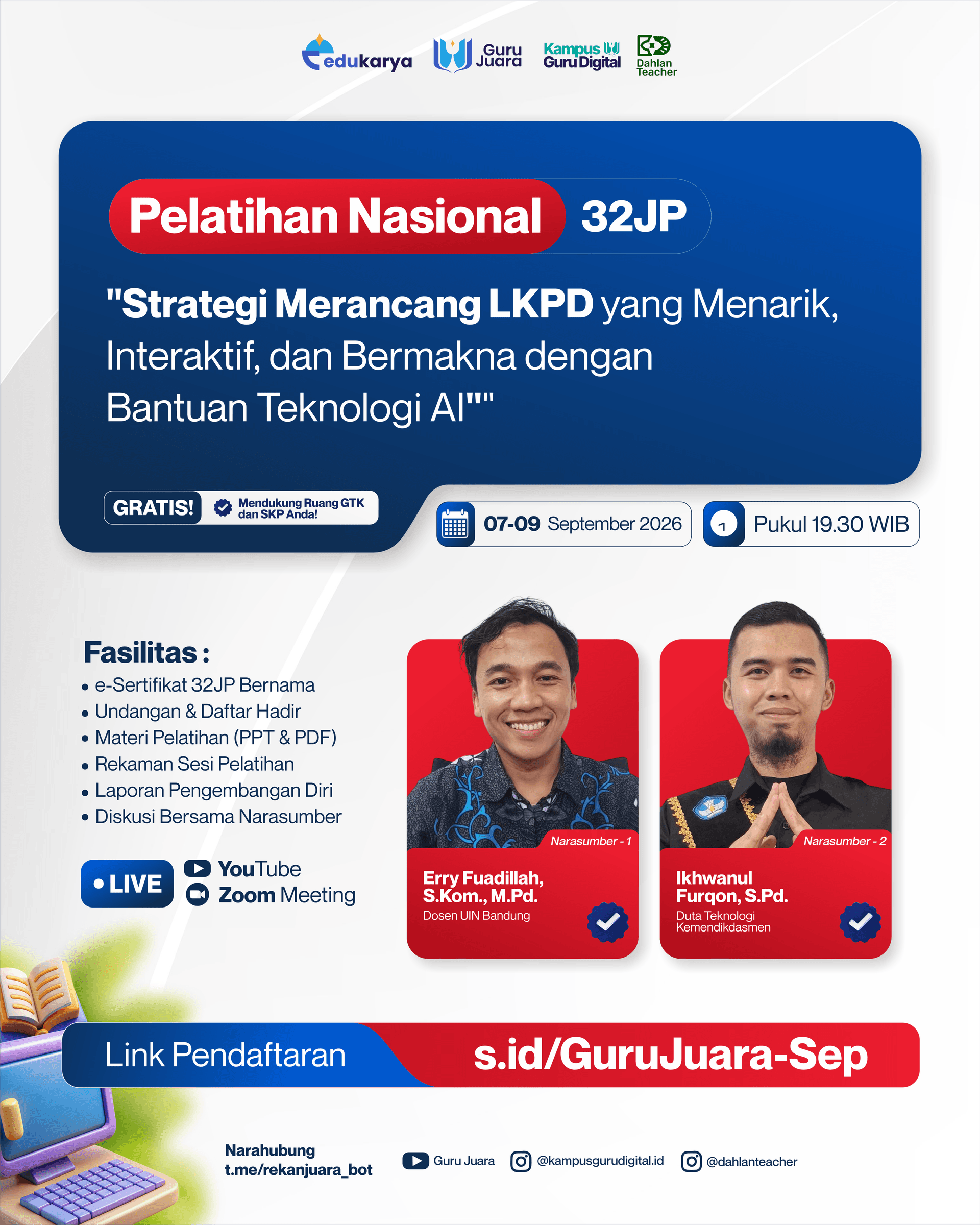 Pelatihan Nasional 32 JP: "Strategi Merancang LKPD yang Menarik, Interaktif, dan Bermakna dengan Bantuan Teknologi AI"