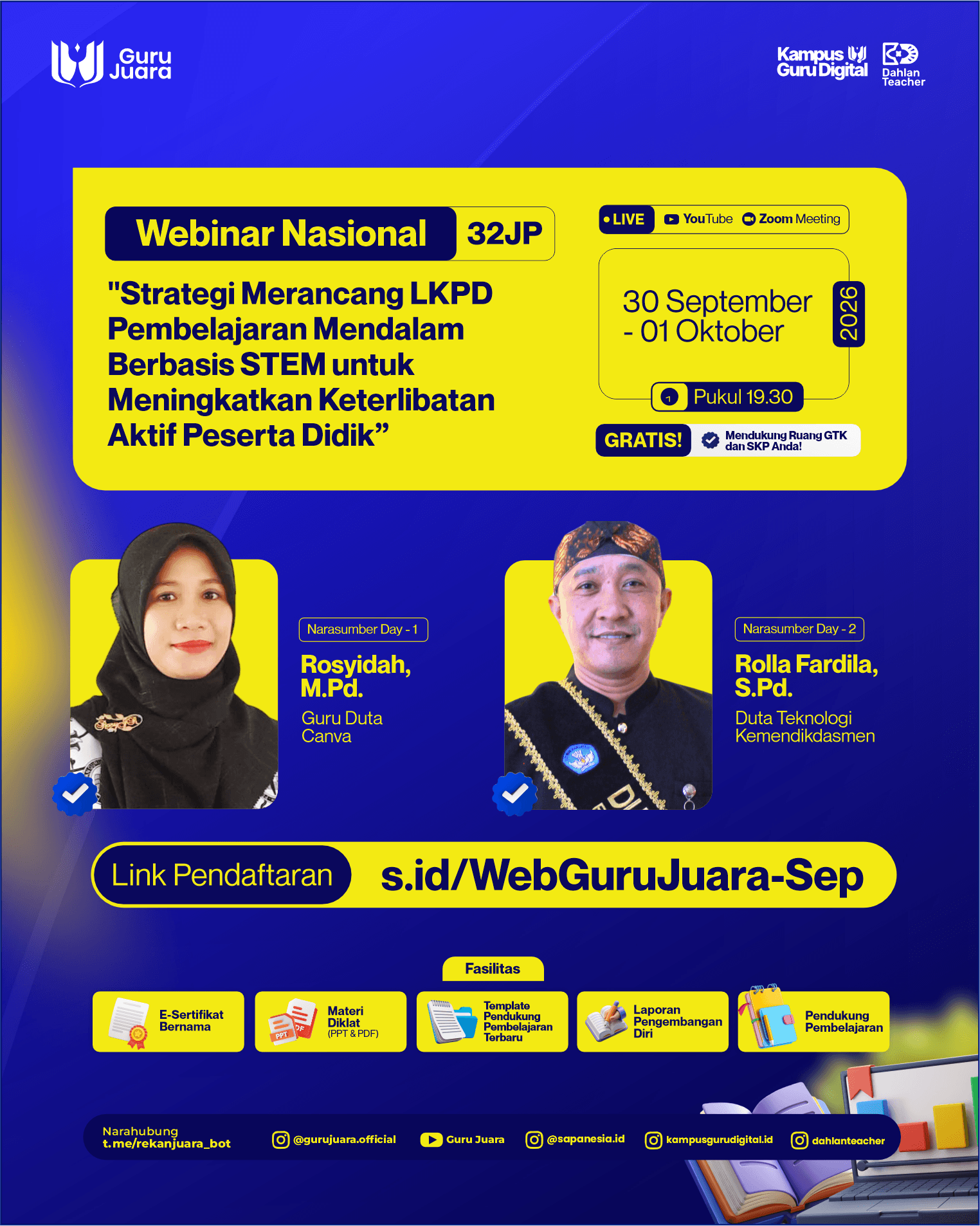 WEBINAR NASIONAL 32JP: "Strategi Merancang LKPD Pembelajaran Mendalam Berbasis STEM untuk Meningkatkan Keterlibatan Aktif Peserta Didik"