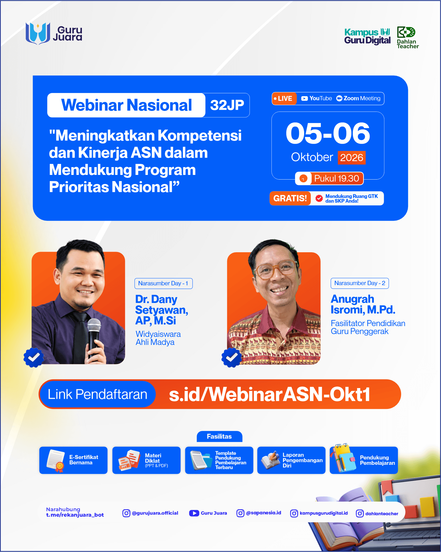 Webinar Nasional 32 JP:  "Meningkatkan Kompetensi dan Kinerja ASN dalam Mendukung Program Prioritas Nasional"