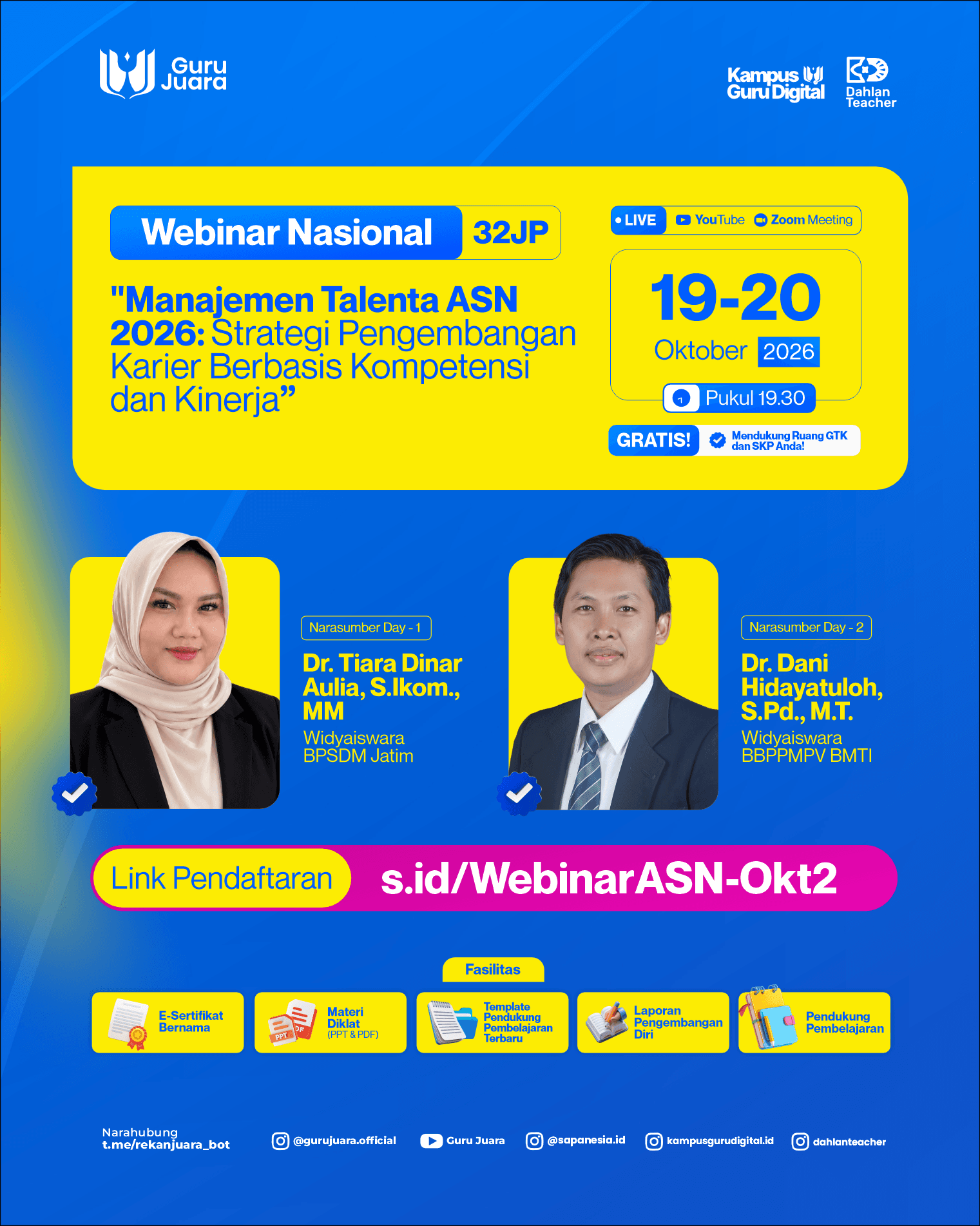 Webinar Nasional 32JP: "Manajemen Talenta ASN 2026: Strategi Pengembangan Karier Berbasis Kompetensi dan Kinerja"