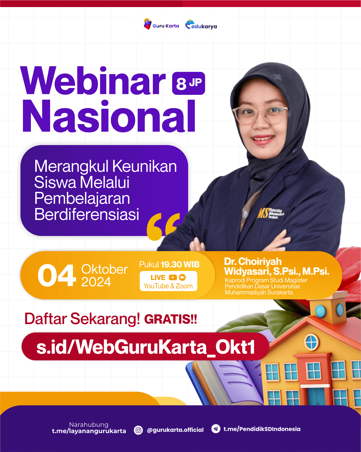 Webinar Nasional 8JP Merangkul Keunikan Siswa Melalui Pembelajaran Berdiferensiasi