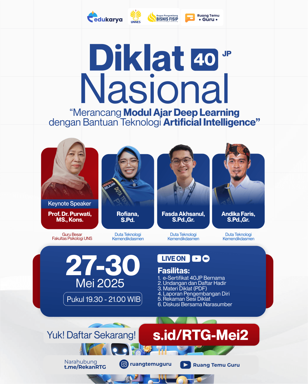 Diklat Nasional 40JP : Merancang Modul Ajar Deep Learning dengan Bantuan Teknologi Artificial Intelligence