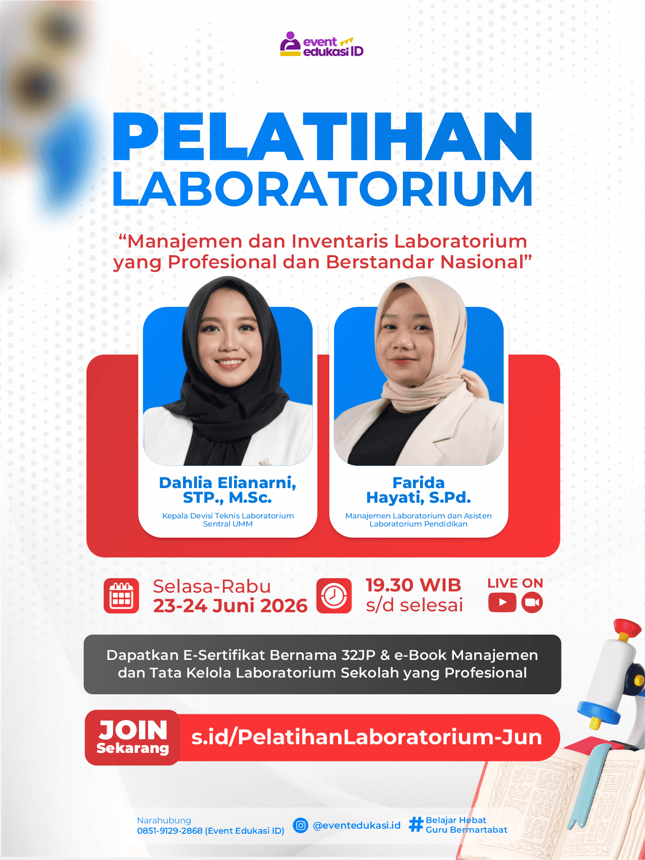 Pelatihan Kepala Laboratorium 32JP: "Manajemen dan Inventaris Laboratorium  yang Profesional dan Berstandar Nasional"