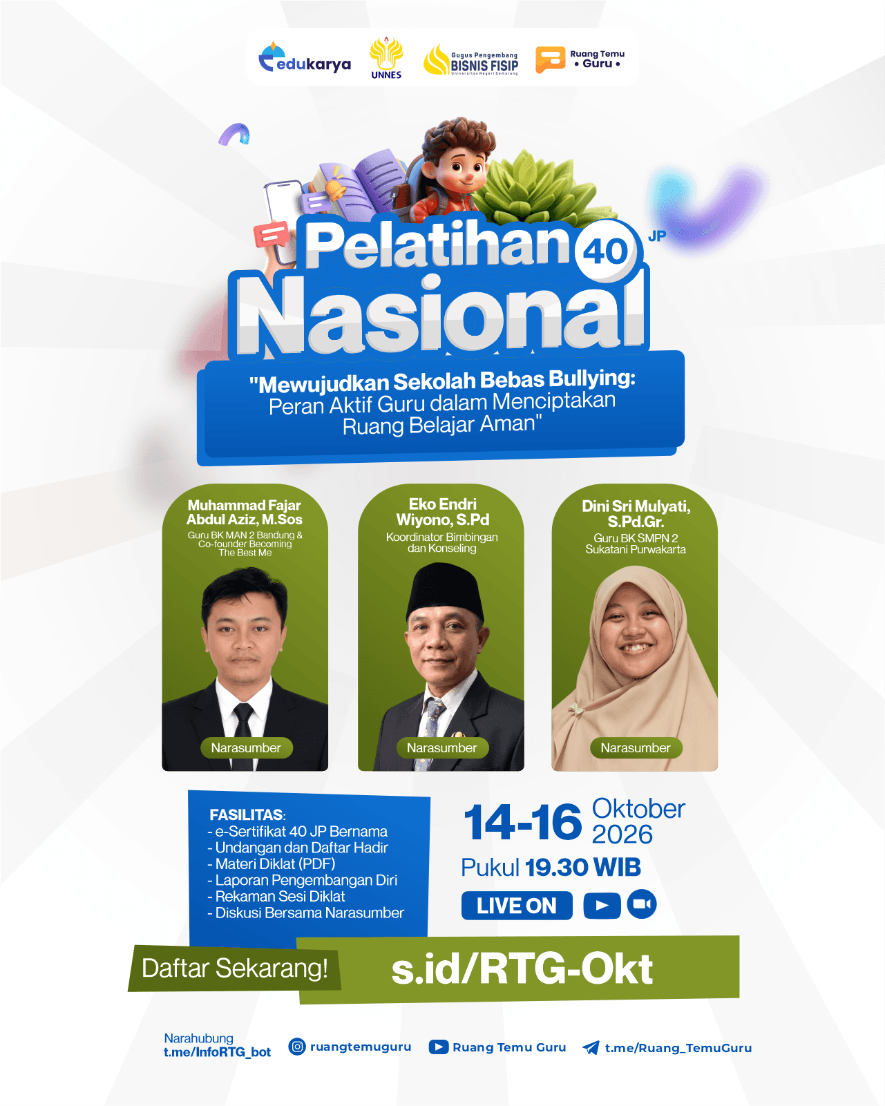 Pelatihan Nasional 40JP: "Mewujudkan Sekolah Bebas Bullying: Peran Aktif Guru dalam Menciptakan Ruang Belajar Aman"