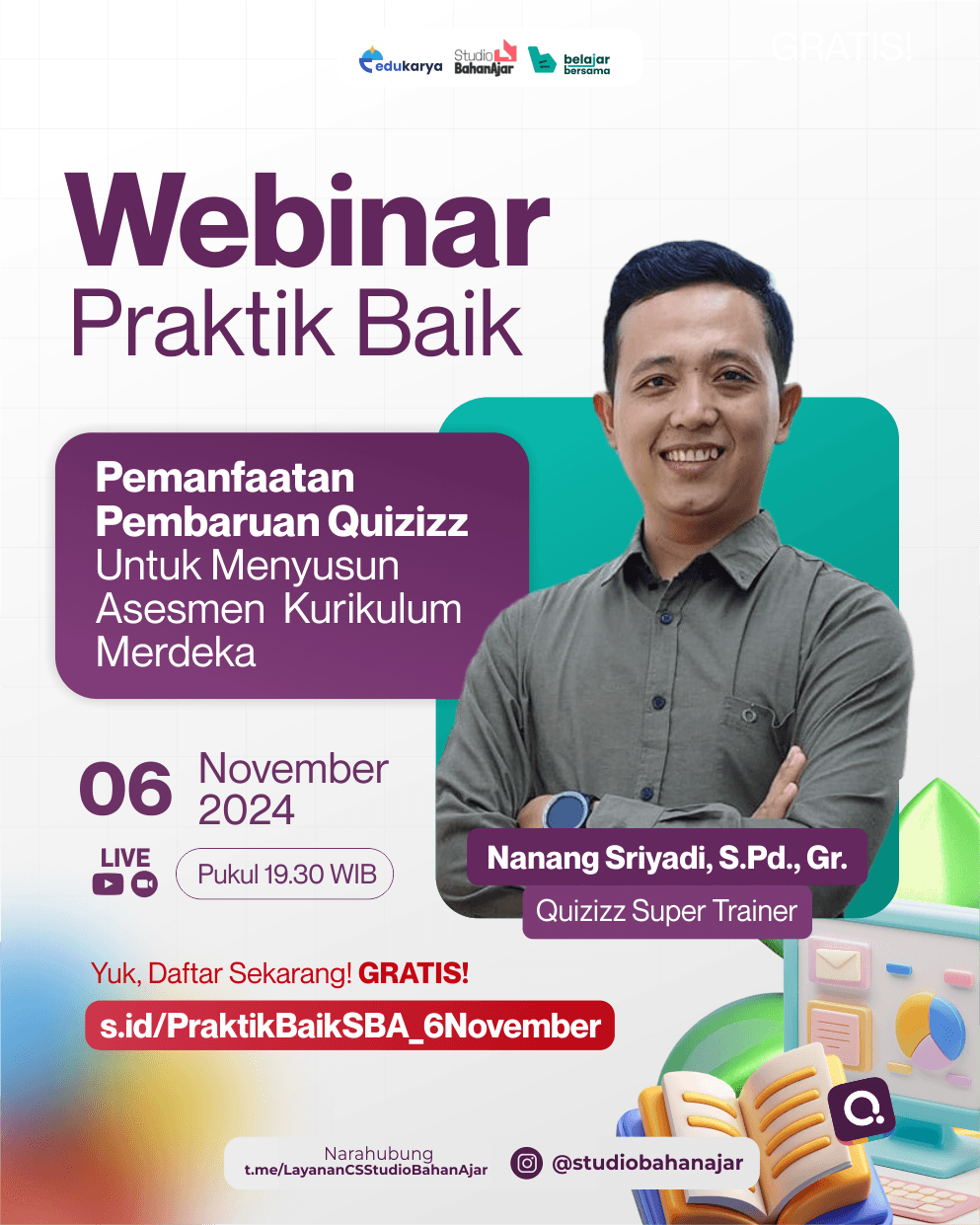 Webinar Berbagi Praktik Baik : Pemanfaatan Pembaruan Quizizz Untuk Menyusun Asesmen  Kurikulum Merdeka