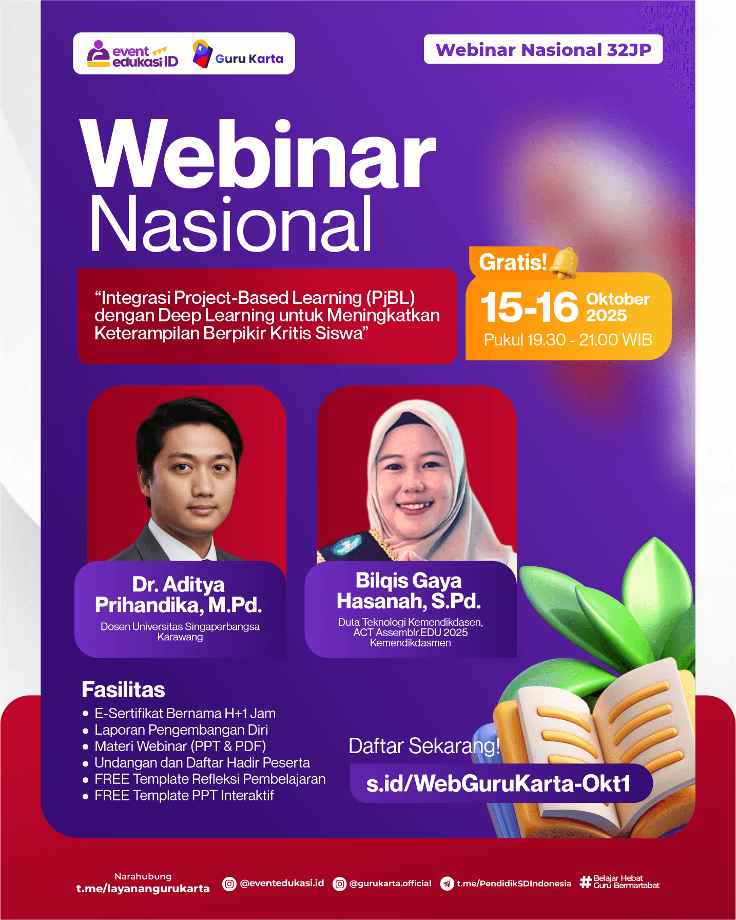 WEBINAR NASIONAL 32JP: "Integrasi Project-Based Learning (PjBL) dengan Deep Learning untuk Meningkatkan Keterampilan Berpikir Kritis Siswa"
