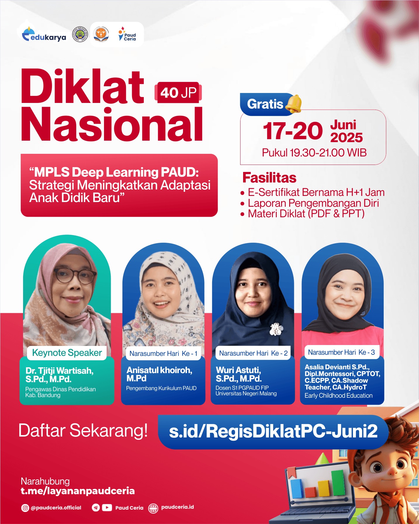 Diklat Nasional 40JP Modul Ajar MPLS Deep Learning PAUD: Strategi Meningkatkan Adaptasi Anak Didik Baru